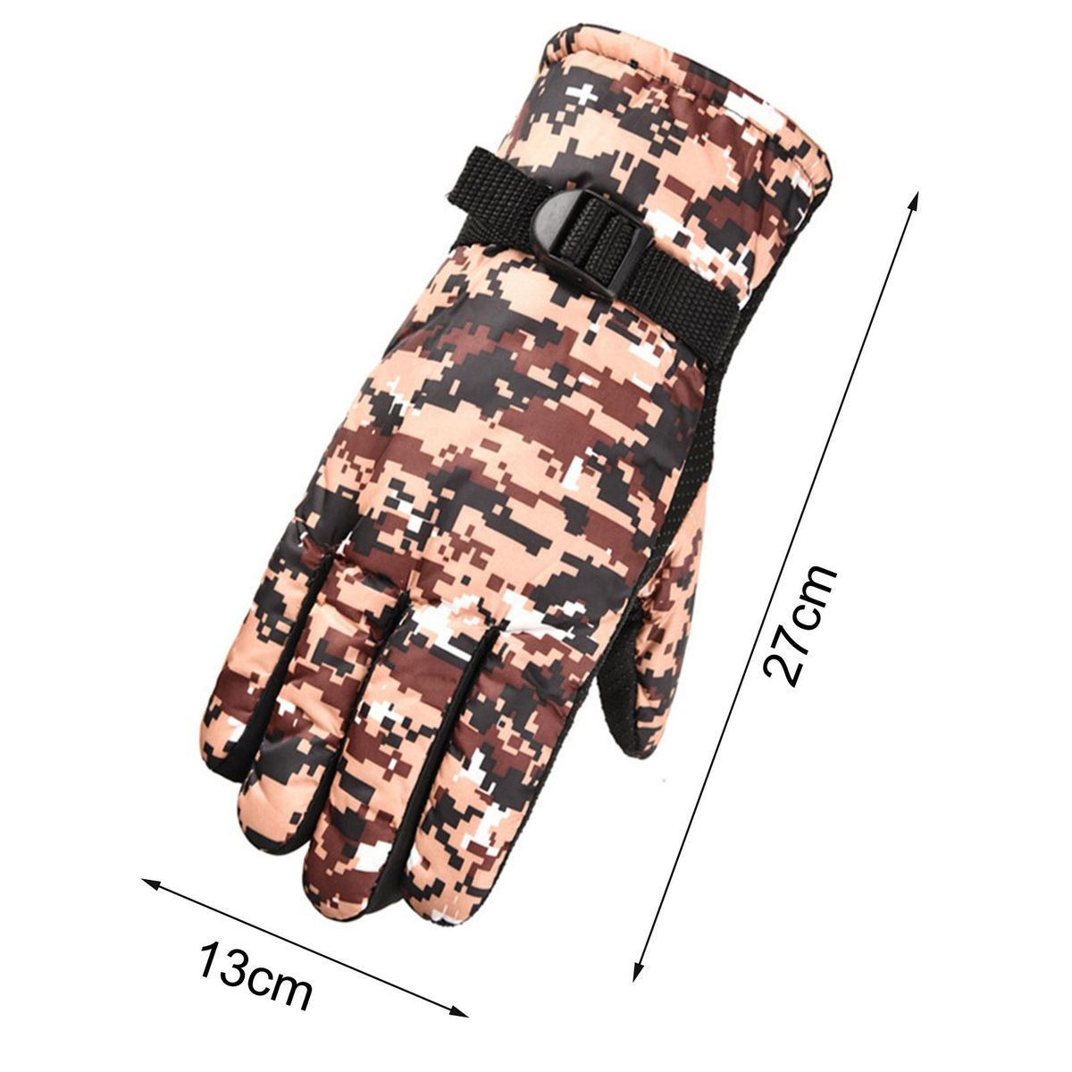 1 Pair Thermal Non-slip Full Fingers Thermal Brown