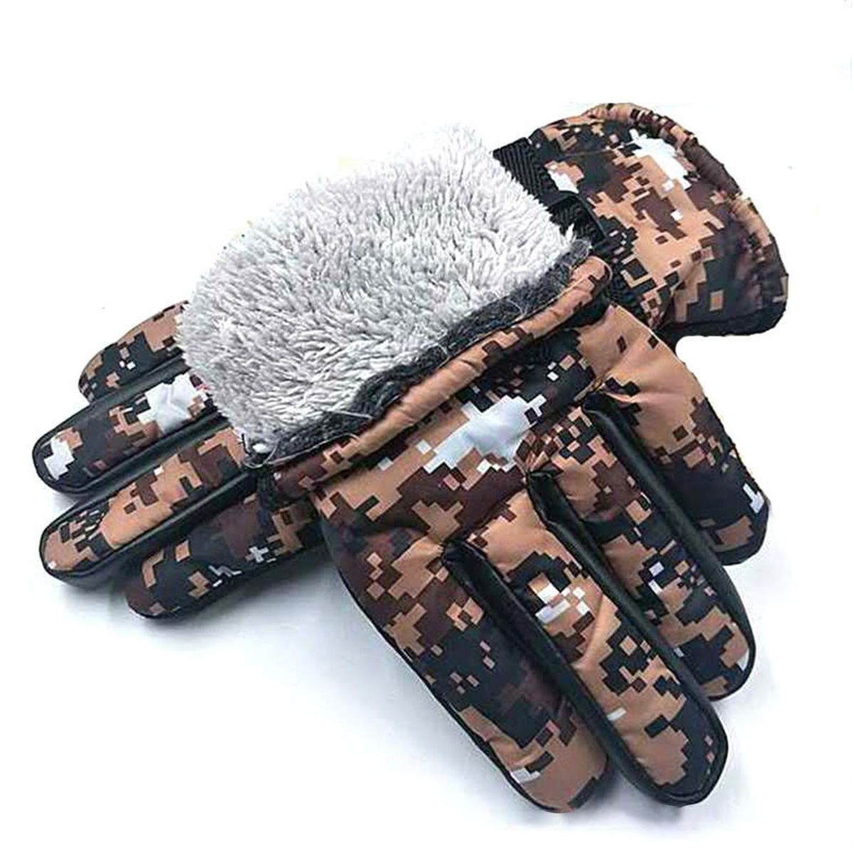 1 Pair Thermal Non-slip Full Fingers Thermal Brown