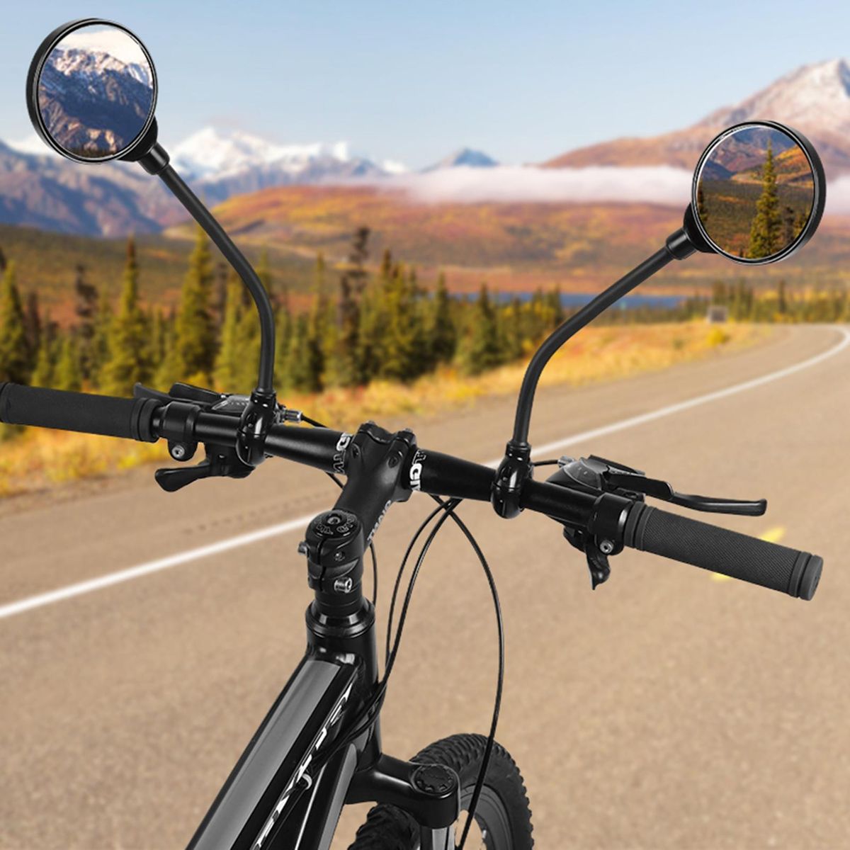 Handlebar Bike Mirror 360 Degree Rotating Safe Rearview Mirror Black