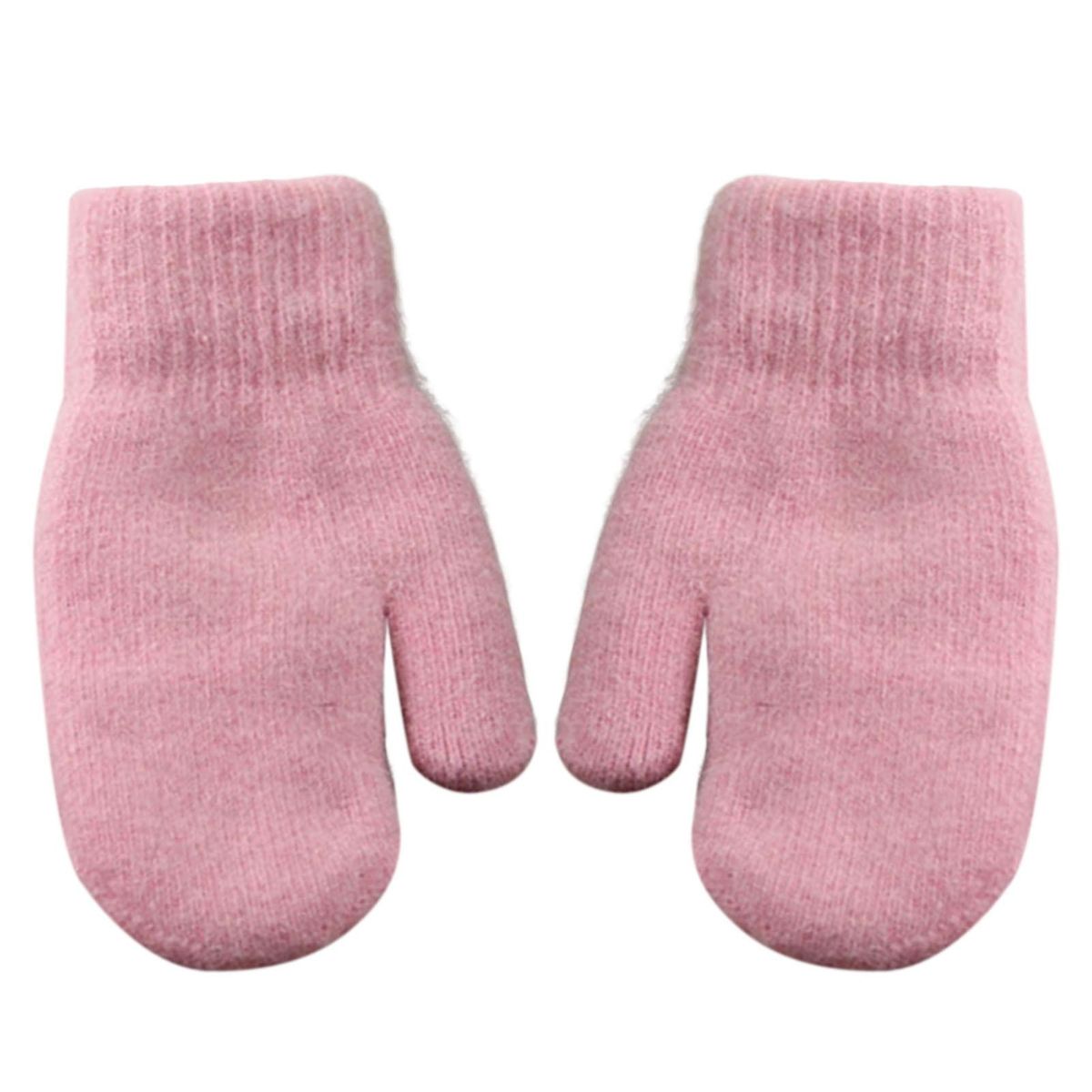 1 Pair Women Mittens Winter Thermal Female Pink