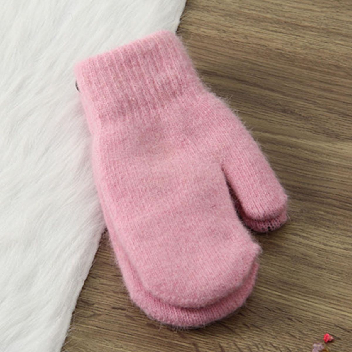 1 Pair Women Mittens Winter Thermal Female Pink