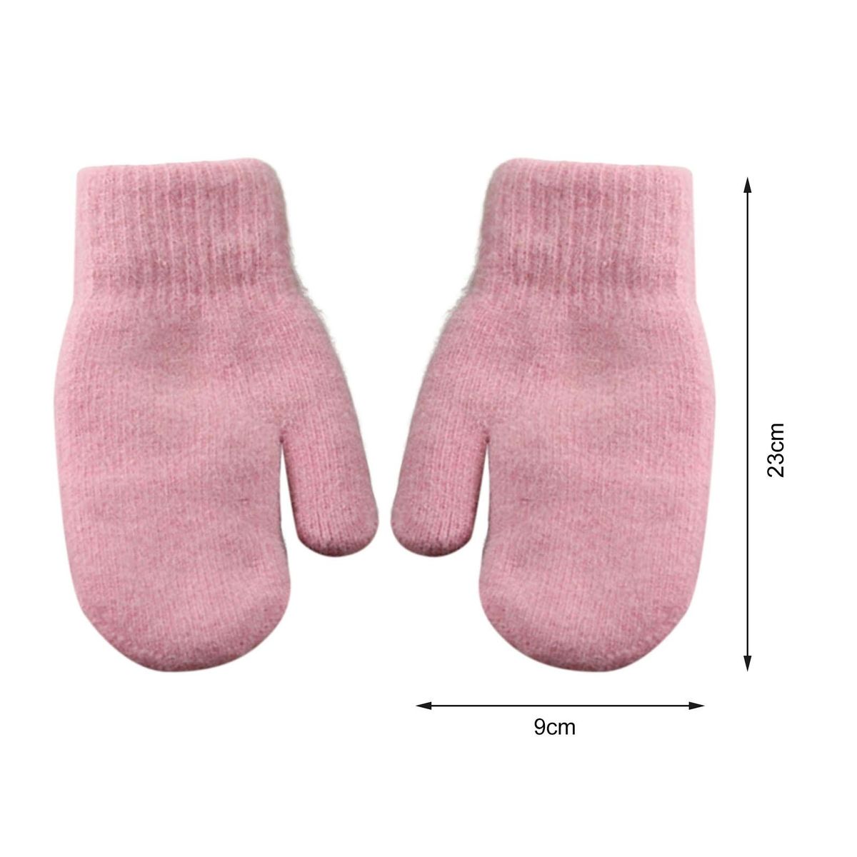 1 Pair Women Mittens Winter Thermal Female Pink