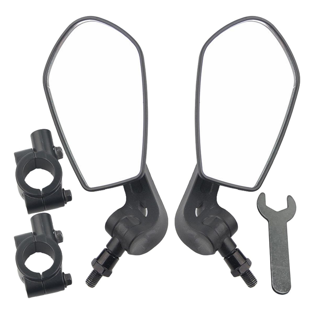 1 Pair Cycling Rearview Mirrors 360 Degree Rotatable Handlebar Mirrors Black