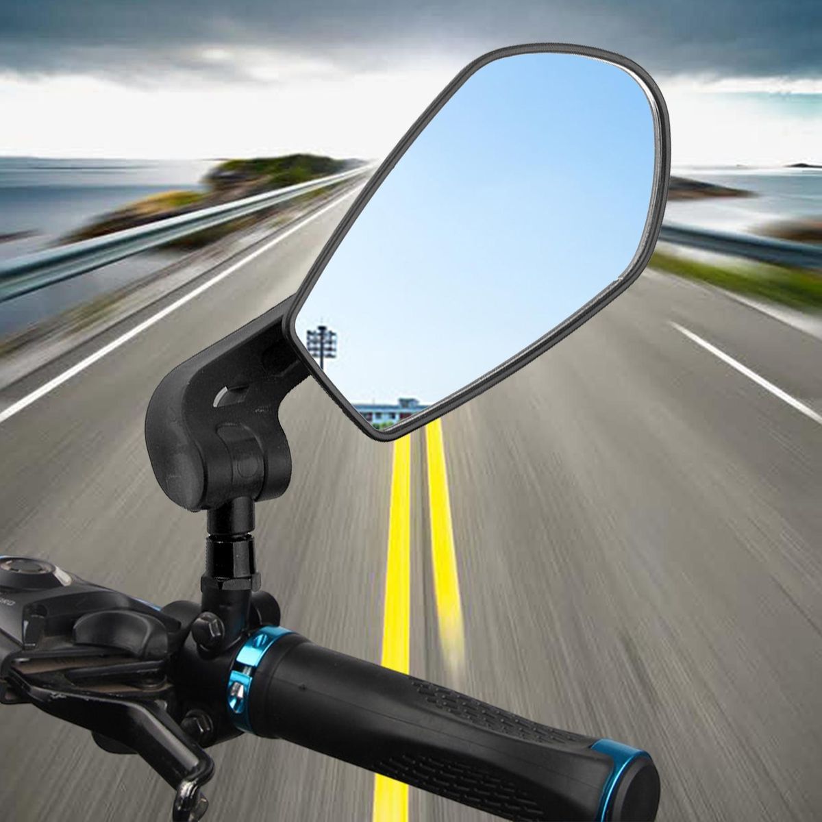 1 Pair Cycling Rearview Mirrors 360 Degree Rotatable Handlebar Mirrors Black