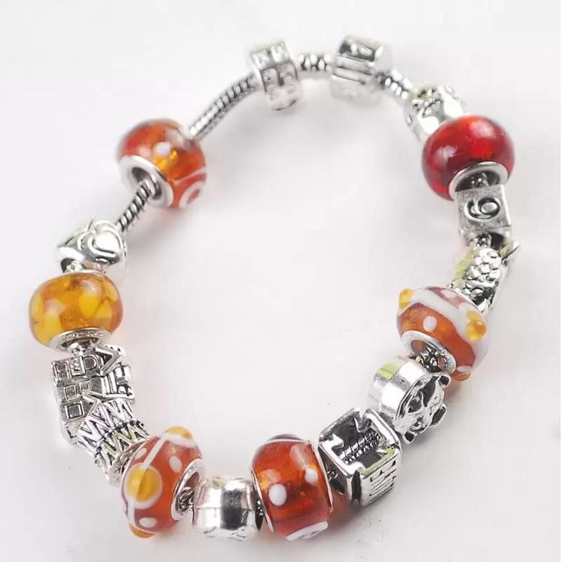 Fine Jewelry 925 Silver Women Love/Heart Gift Europea Style Bead Charm Bracelets