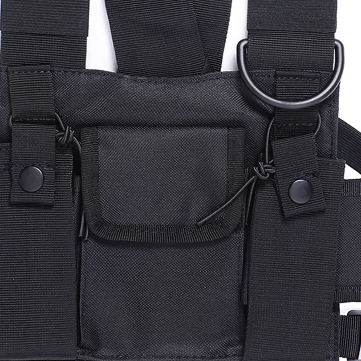 Mens Chest Rig Bag Front Pack Pouch Crossbody Running Backpack Black