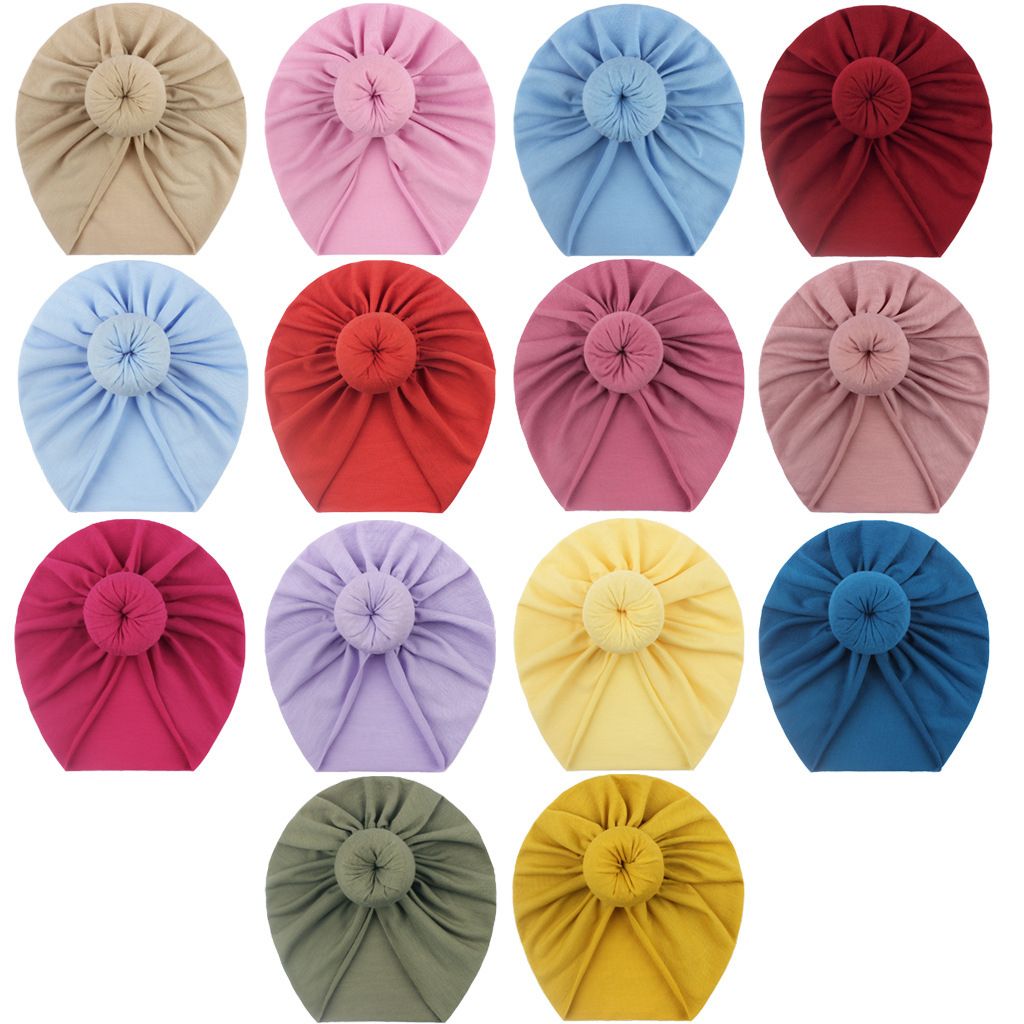 (Light Coffee)Lovely Donuts Baby Hat Soft Baby Girls Hats Turban Infant Toddler Newborn Cap Bo XXA