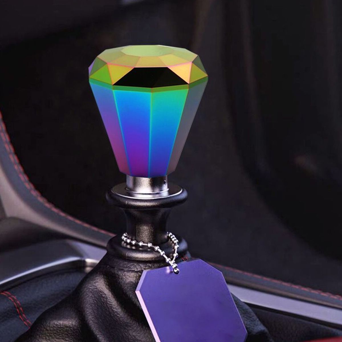 Universal Diamond Shape Manual Gear Shift Knob Fitment For