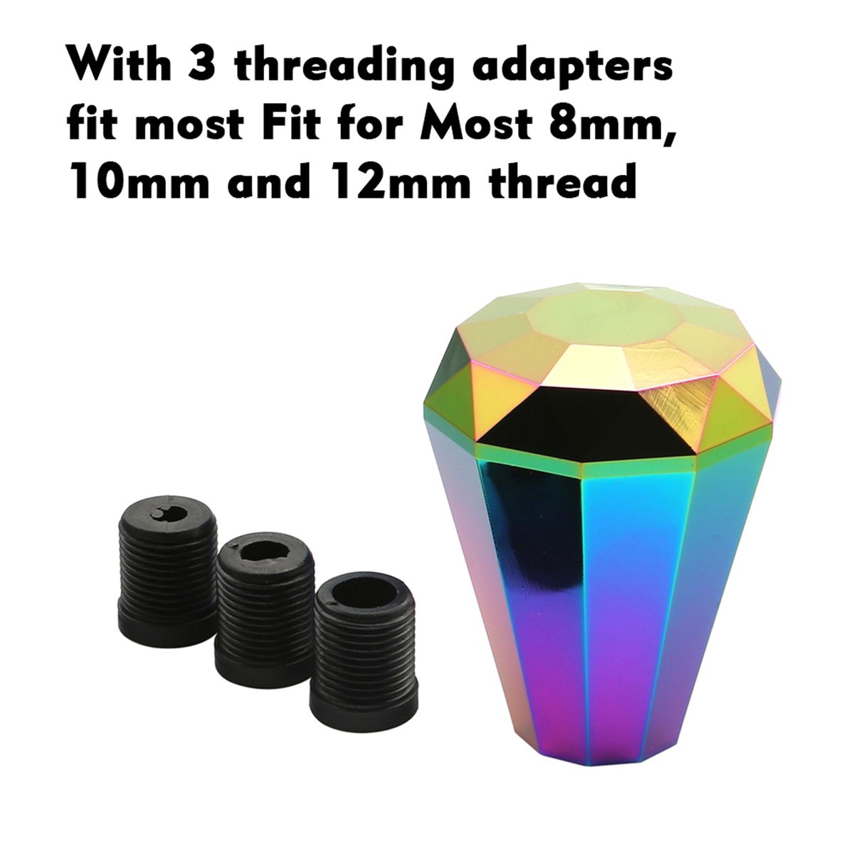 Universal Diamond Shape Manual Gear Shift Knob Fitment For