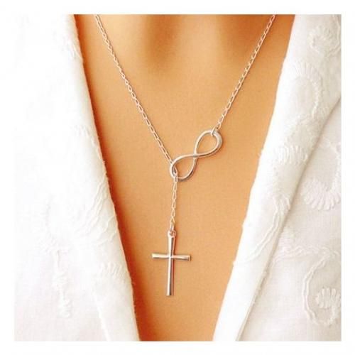 Bodhi@Women's Simple 8 Shaped Cross Choker Statement Pendant