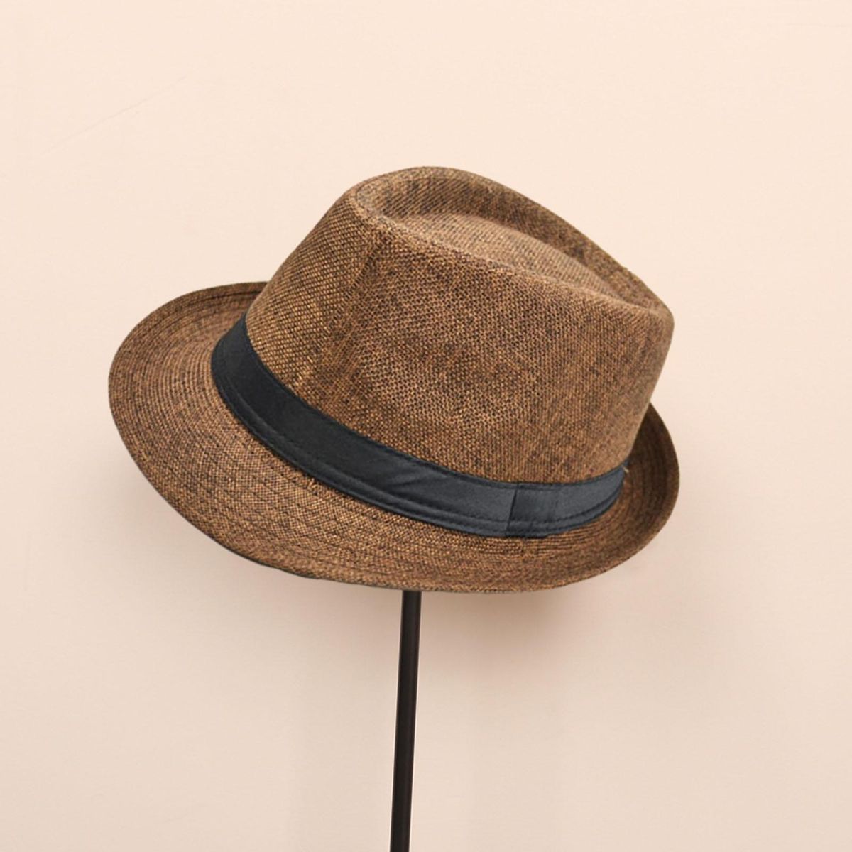 Unique Design Hat Urban Chic Wide Brim Hat Stylish Unisex for Mid-aged Coffee
