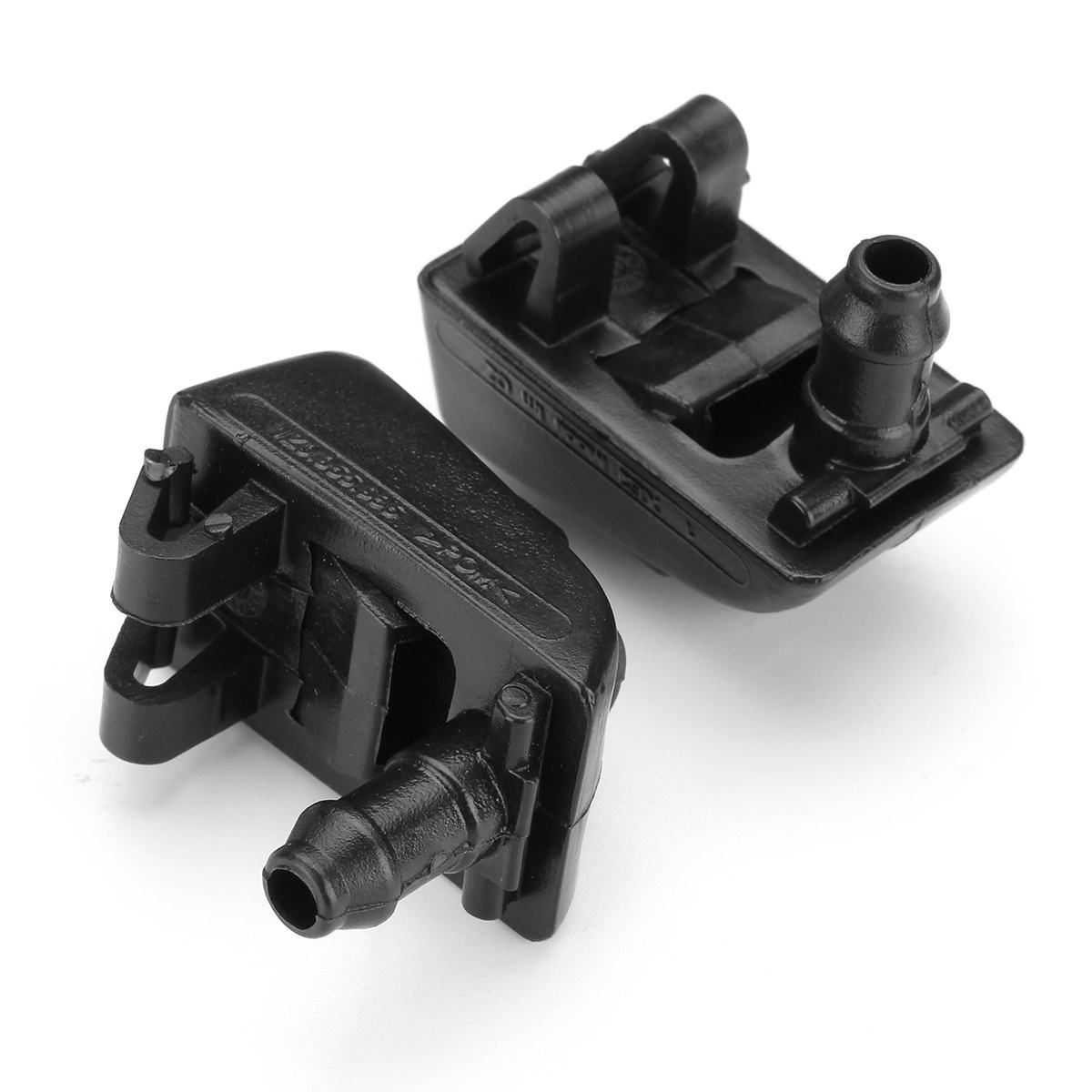 2pc Black Car Front Windshield Washer Nozzle Spray