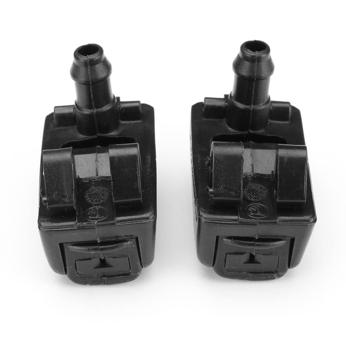 2pc Black Car Front Windshield Washer Nozzle Spray