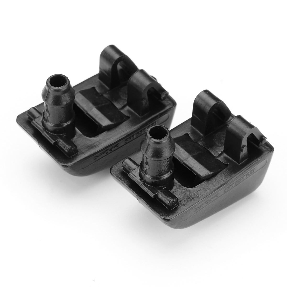 2pc Black Car Front Windshield Washer Nozzle Spray