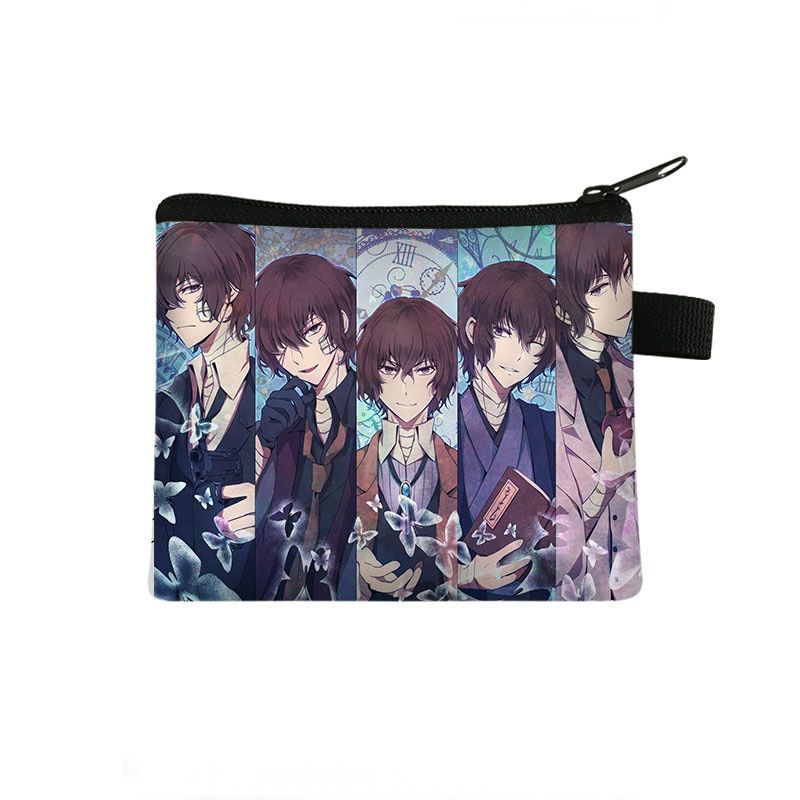 Anime Bungou Stray Dogs Coin Purse Cartoon Zipper Wallet Money Key Clutch Bags