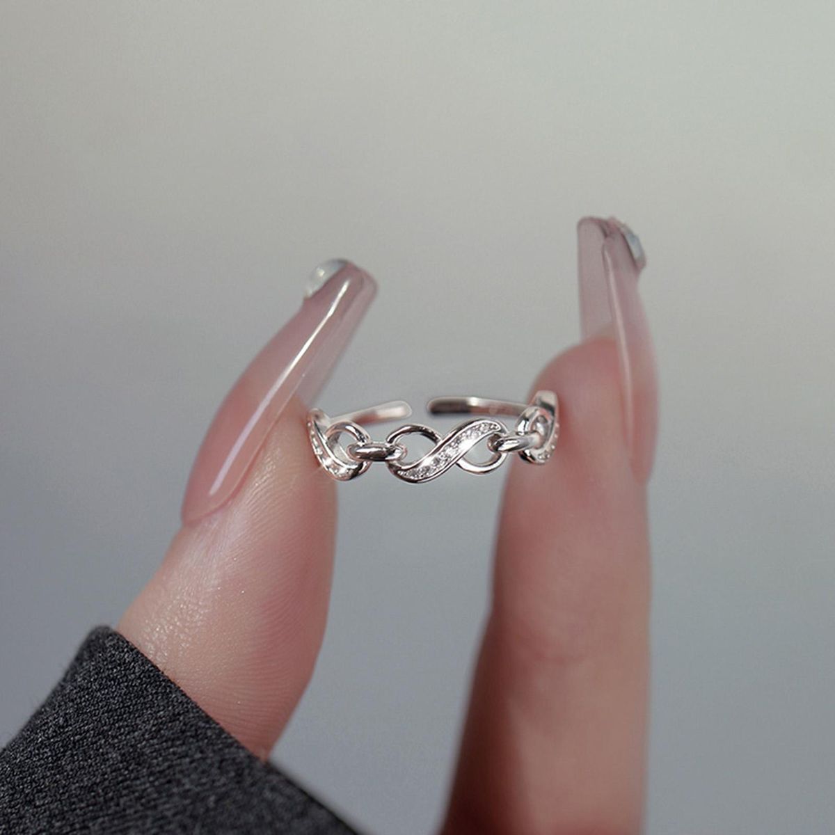 Ladies Ring Number 8 Infinity Love Finger Ring Fashion Jewelry Silver