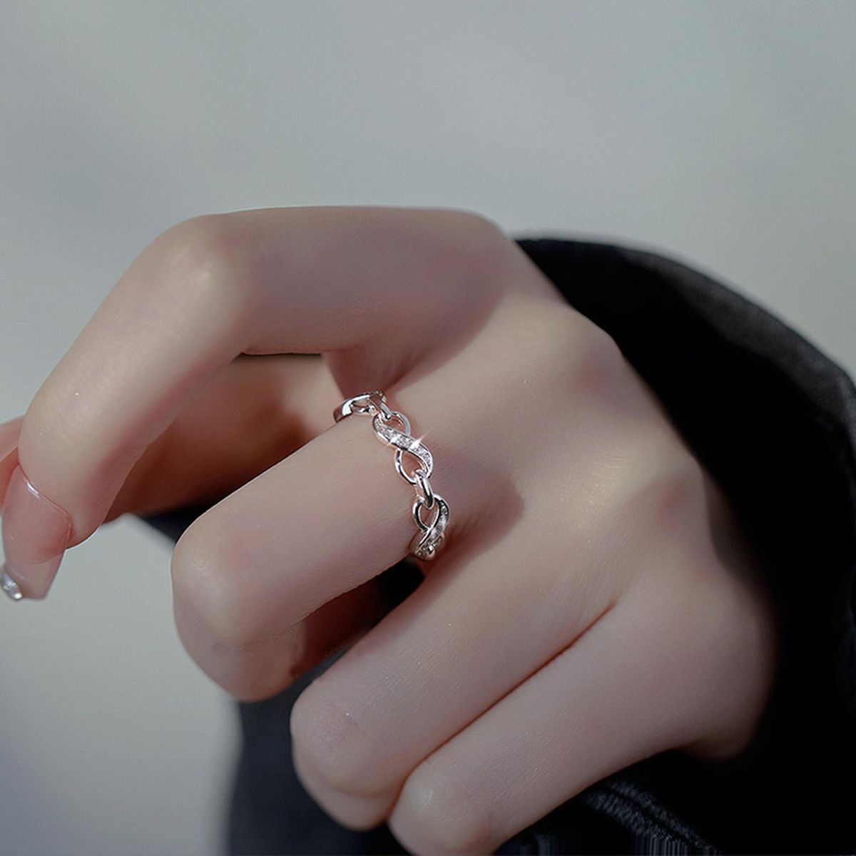 Ladies Ring Number 8 Infinity Love Finger Ring Fashion Jewelry Silver