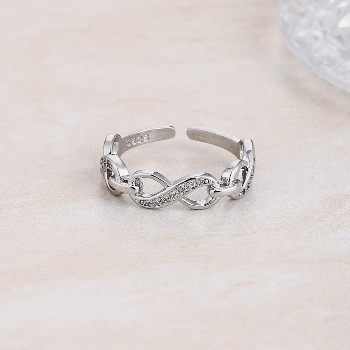 Ladies Ring Number 8 Infinity Love Finger Ring Fashion Jewelry Silver