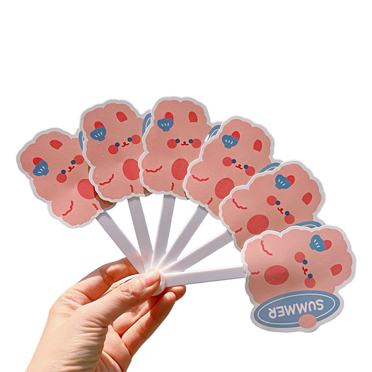 Folding Fan Cartoon Pattern Vibrant Color Plastic Lovely