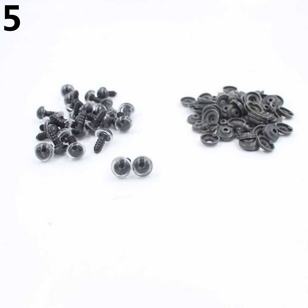 100Pcs 12mm Plastic Safety Eyes For DIY Puppet-Transparent