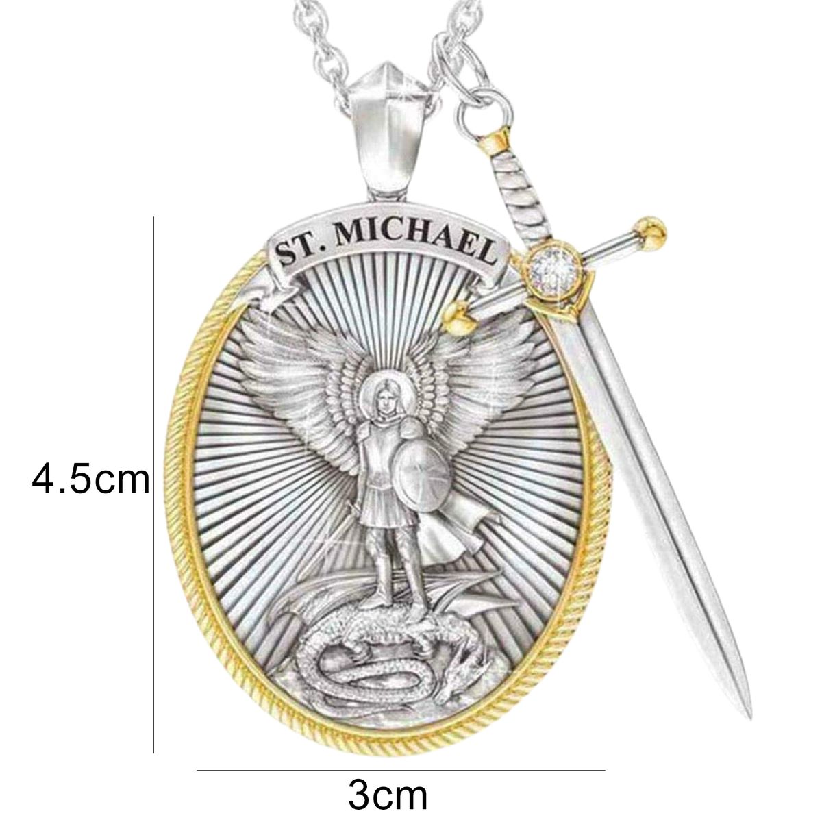 Pendant Necklace Round Shape Peculiar Design Angel-Silver