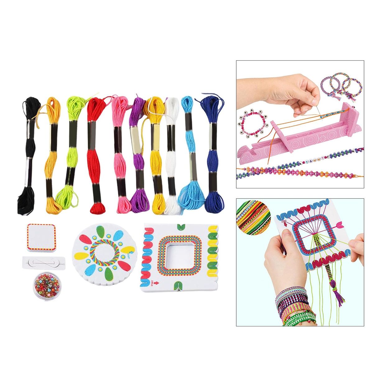 1Set Bracelet Making Kit Colorful Plastic Beads Pendants 1 Box Beads