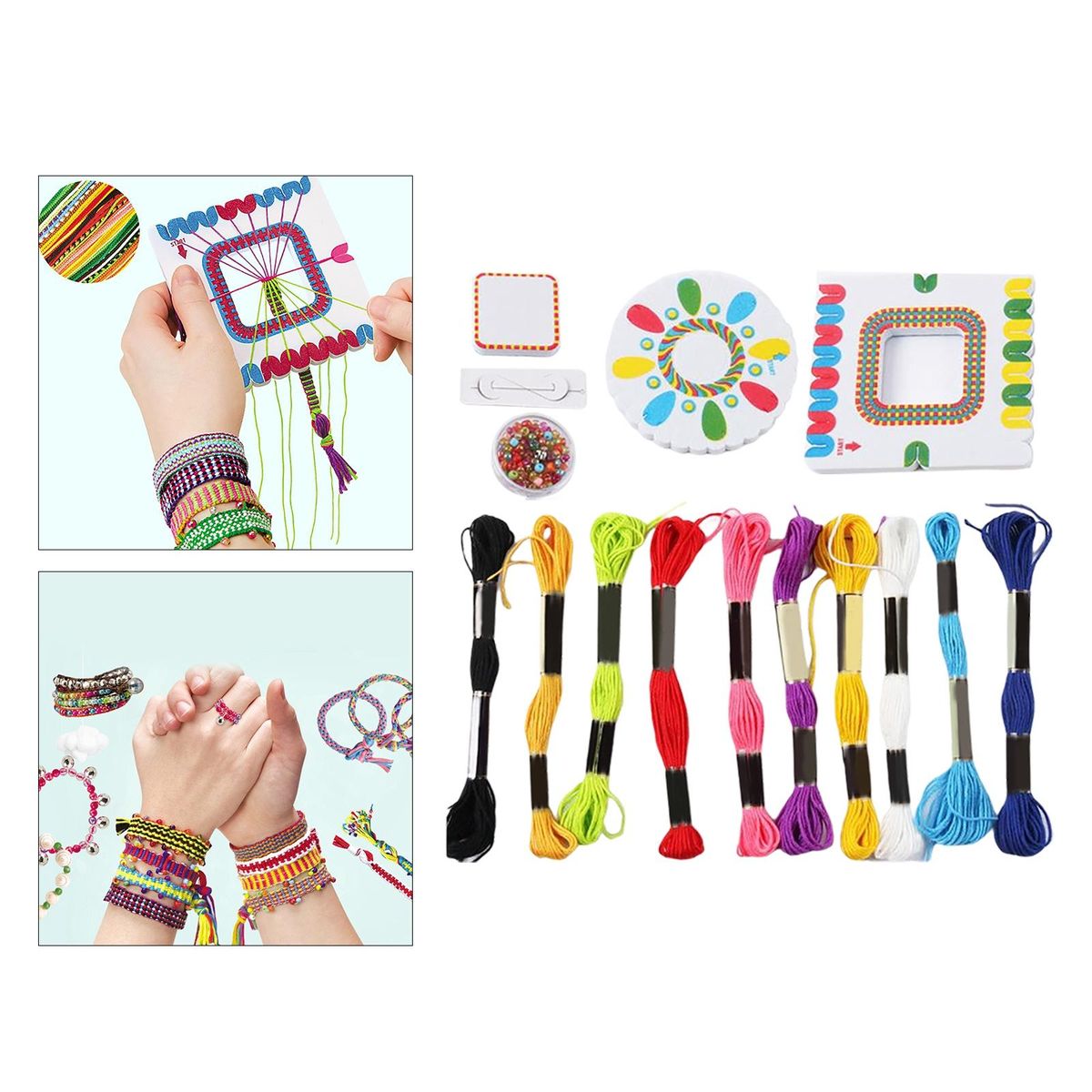 1Set Bracelet Making Kit Colorful Plastic Beads Pendants 1 Box Beads