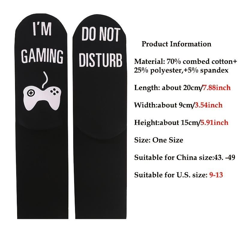 1pair Men's"I'm Gaming Do Not Disturb" Novelty Socks
