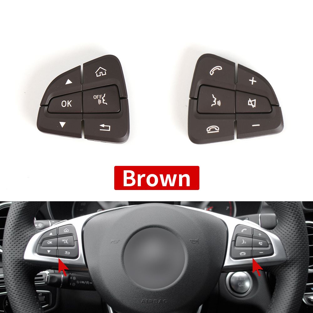 (Brown)For Mercedes W205 W253 Car Steering Wheel Switch Control Ons Car Multi-function Switch For