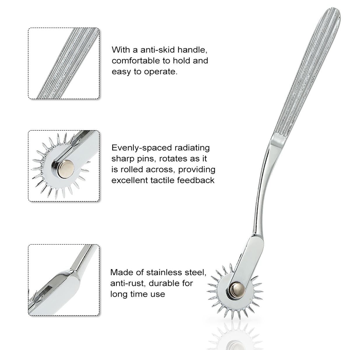 Medical Diagnostic Reflex Hammer Stainless Steel Pin Wheel