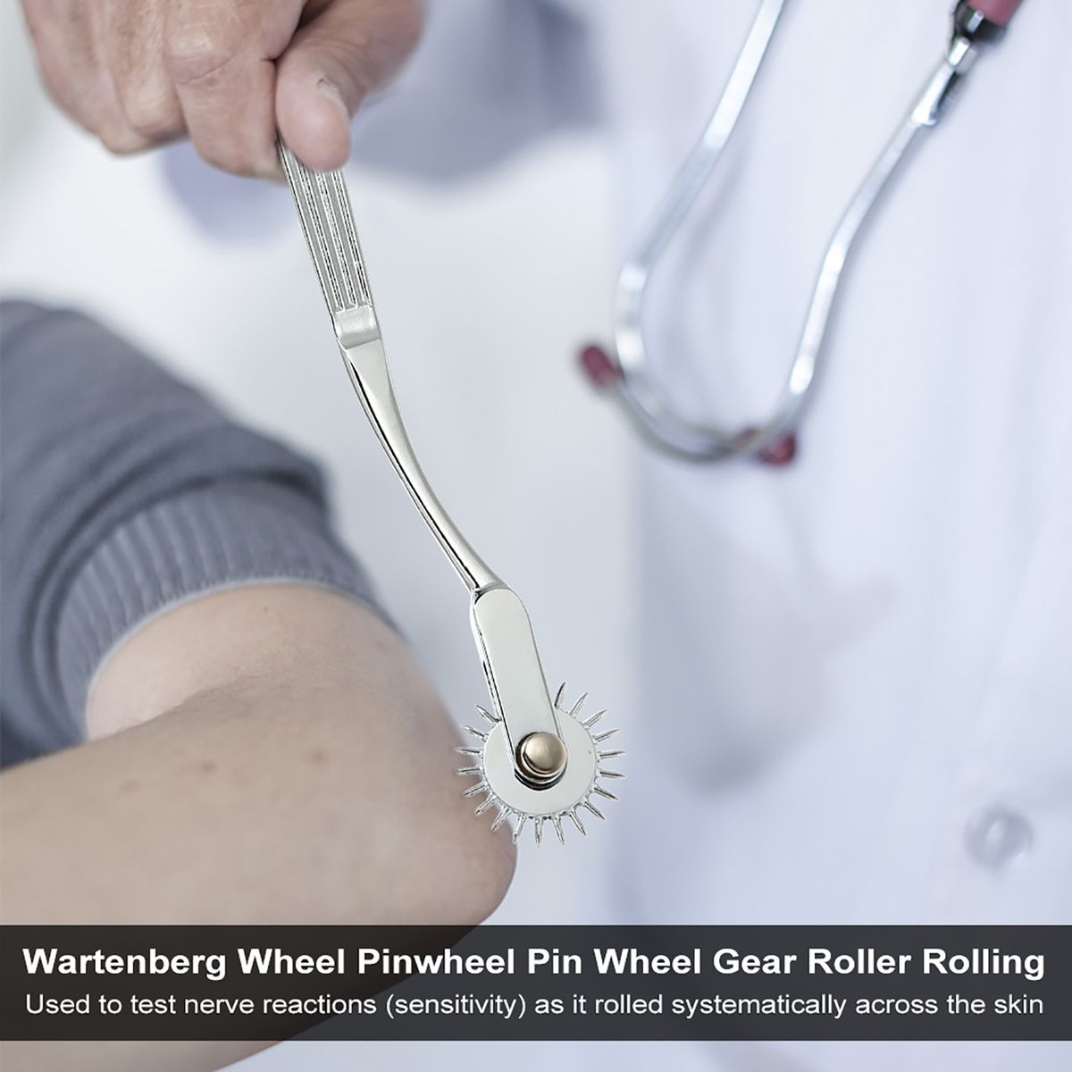 Medical Diagnostic Reflex Hammer Stainless Steel Pin Wheel