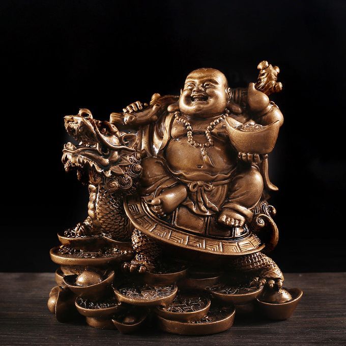 Laughing Buddha Resin Ornament Microlandschaft Resin Decoration Bronze