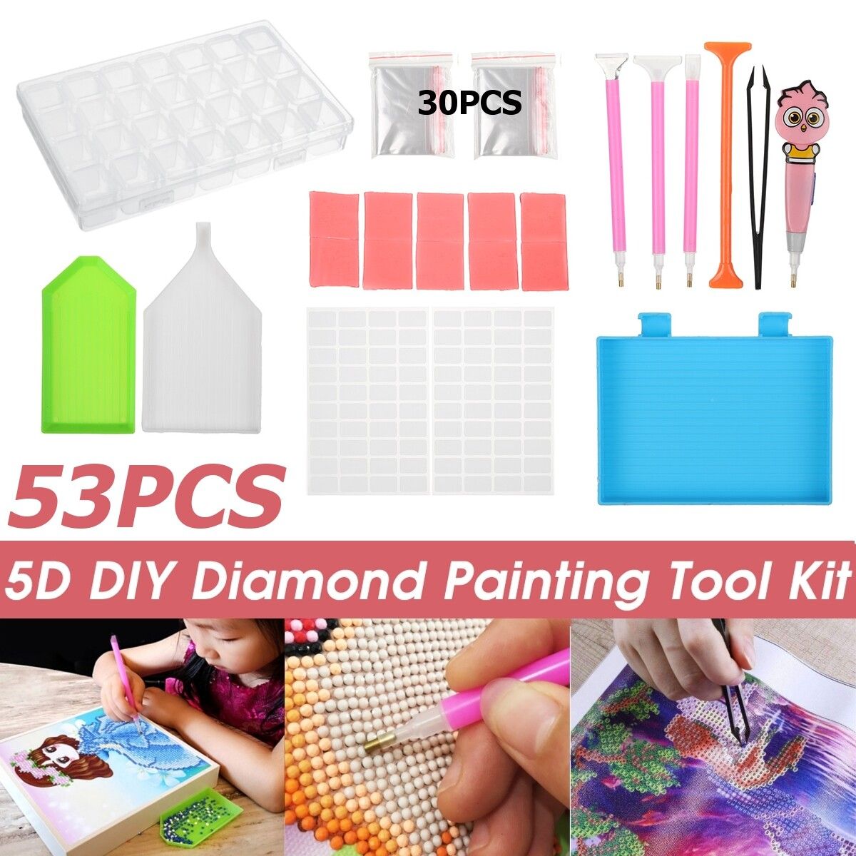 53PCS Diamond Tools Kit 5D Embroidery Accessories Set