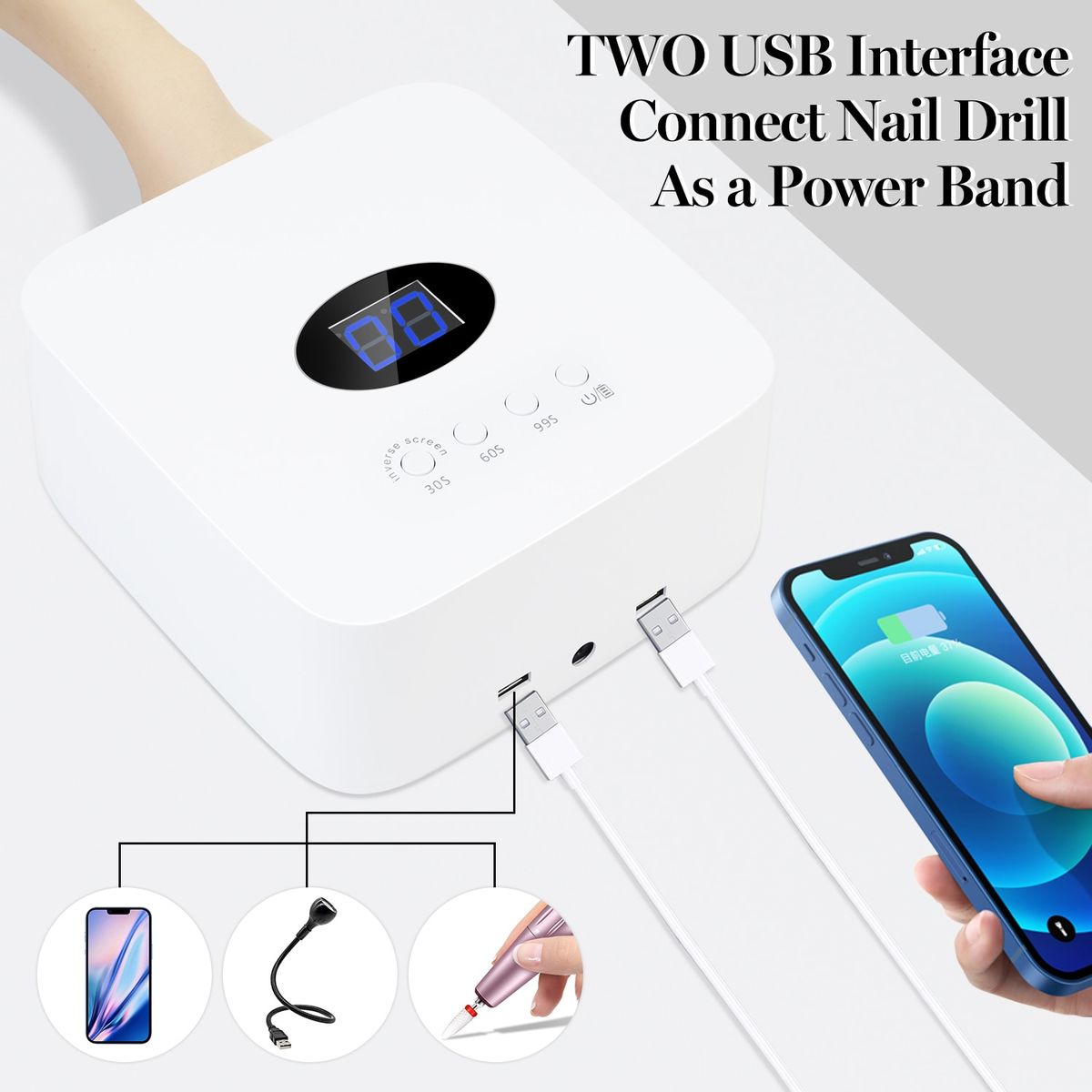 30LED Rechargeable UV Led Nail Lamp Cordless Nail Dryer