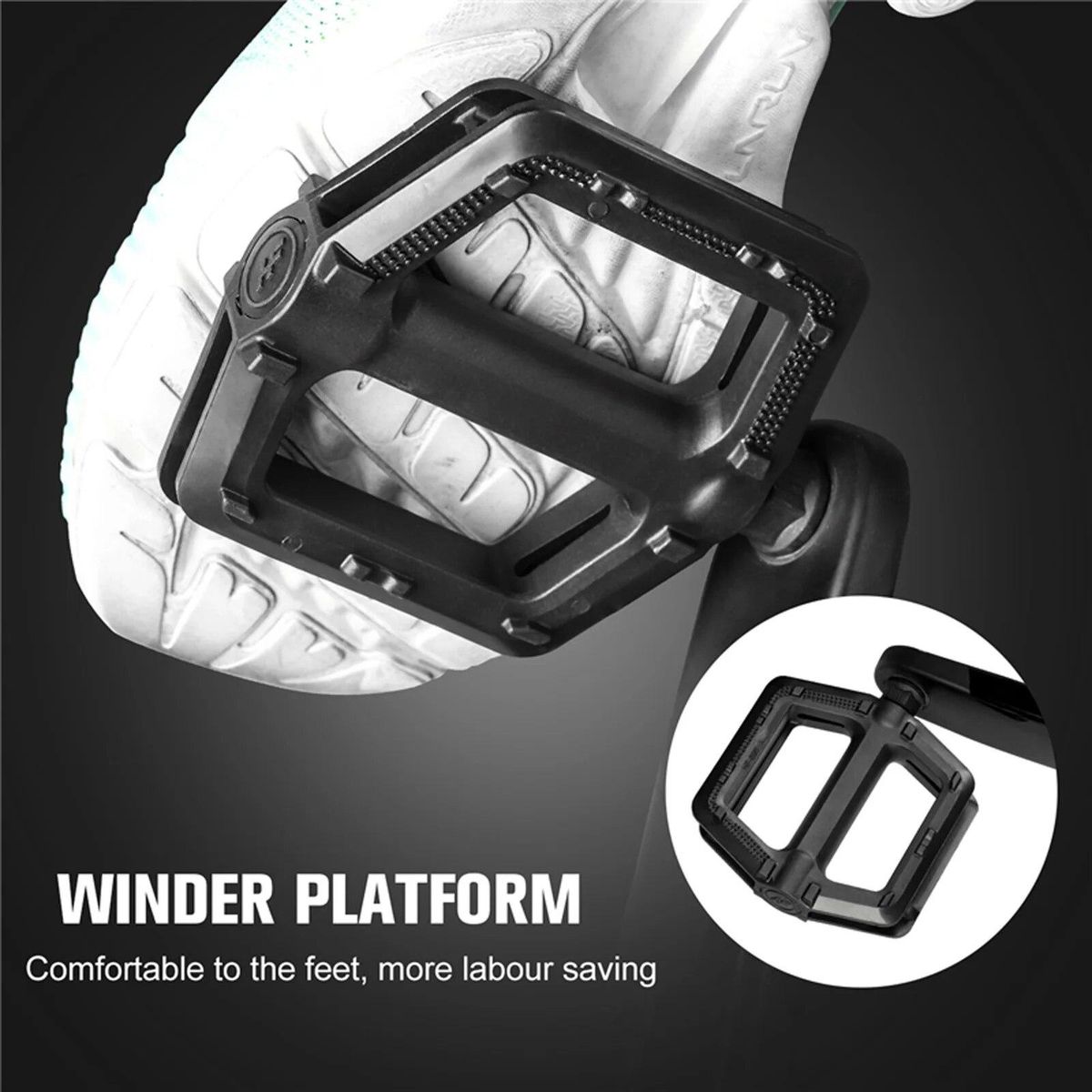 Mountain Bike Pedals Universal Lightweight Non-Slip Ultra Sealed Bearing Road Bike Platform Pedals with Reflector
