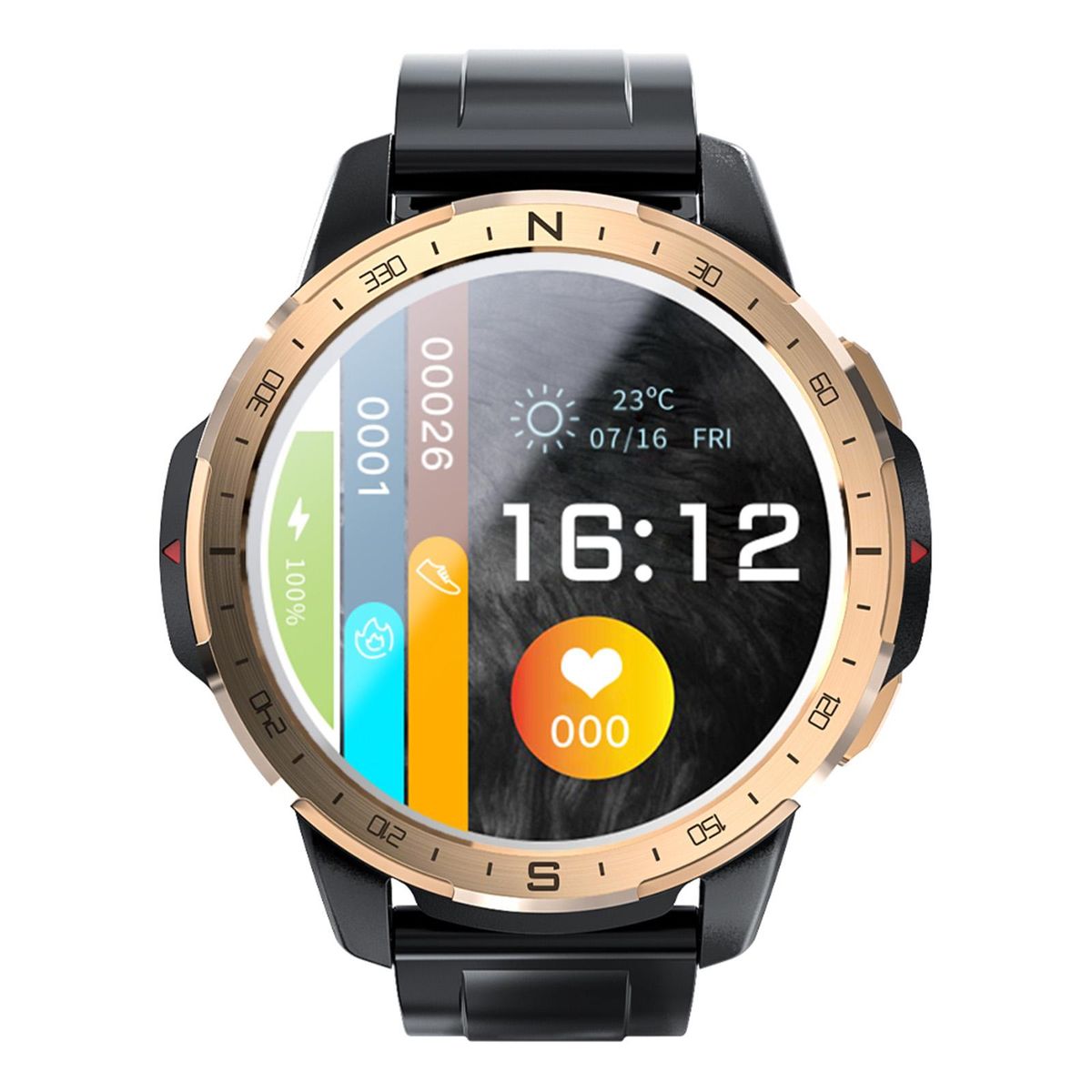 LOKMAT APPLLP 7 Smart Sports Watch with SIM Card Slot 1.6'' Full-Touchscreen Dual Chip+Dual System 4G Full Netcom 5.0MP Camera 4+128G Memory Fitness/Health Tracker Compatible with Android iOS