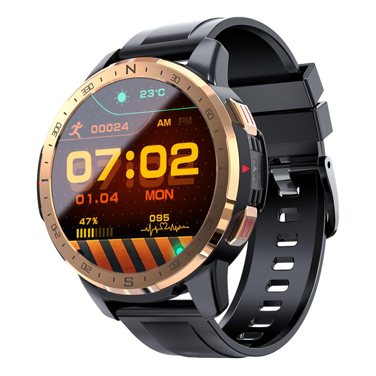 LOKMAT APPLLP 7 Smart Sports Watch with SIM Card Slot 1.6'' Full-Touchscreen Dual Chip+Dual System 4G Full Netcom 5.0MP Camera 4+128G Memory Fitness/Health Tracker Compatible with Android iOS