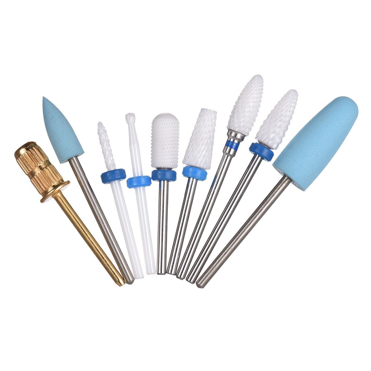 Assorted Nail Drill Bits Set Pedicure & Manicure Drill Bits Kit Replacement Drill Bits With 10 Sanding Paper Rings For Electric Nail Drill