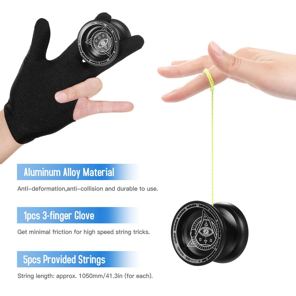 Professional Yoyo Competitive Aluminum Yoyo Ball Yo Yo Gift with Strings and Glove