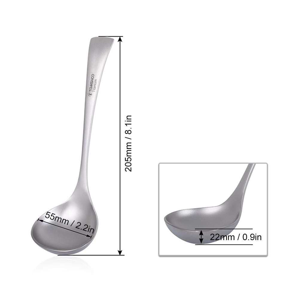 TOMSHOO Pure Titanium Long Handle Soup Spoon Outdoor Camping Household