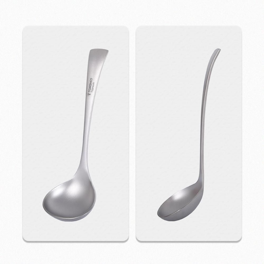 TOMSHOO Pure Titanium Long Handle Soup Spoon Outdoor Camping Household