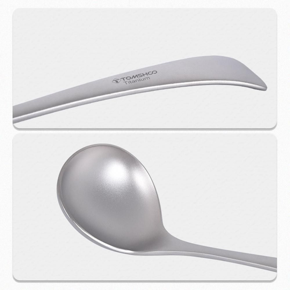 TOMSHOO Pure Titanium Long Handle Soup Spoon Outdoor Camping Household