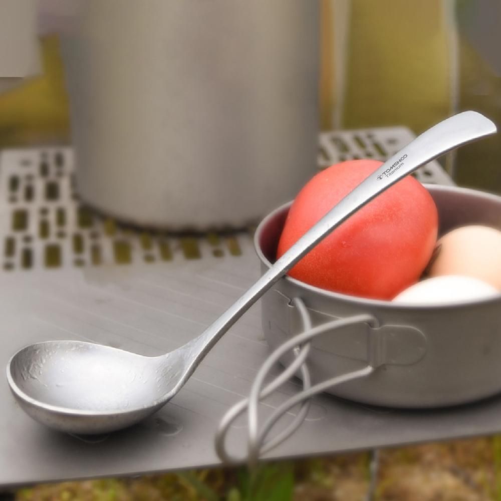 TOMSHOO Pure Titanium Long Handle Soup Spoon Outdoor Camping Household
