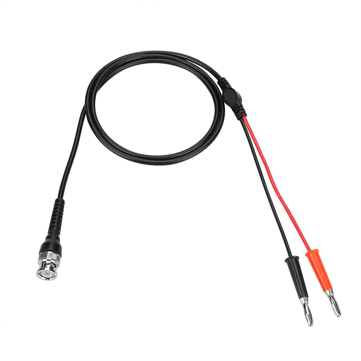 2Pcs Black Red BNC To Dual Banana Plug Connector Test Leads