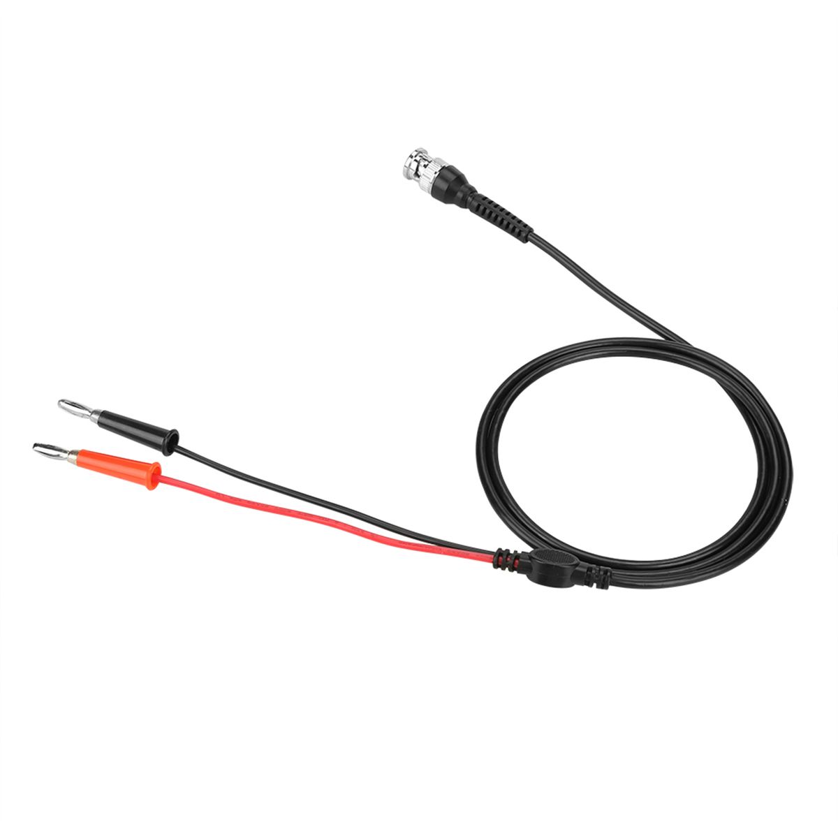 2Pcs Black Red BNC To Dual Banana Plug Connector Test Leads