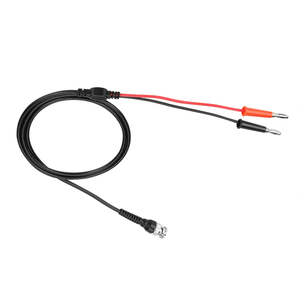 2Pcs Black Red BNC To Dual Banana Plug Connector Test Leads