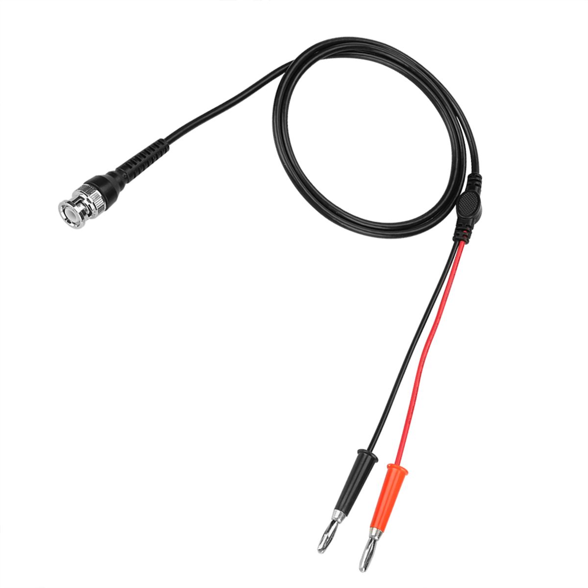 2Pcs Black Red BNC To Dual Banana Plug Connector Test Leads