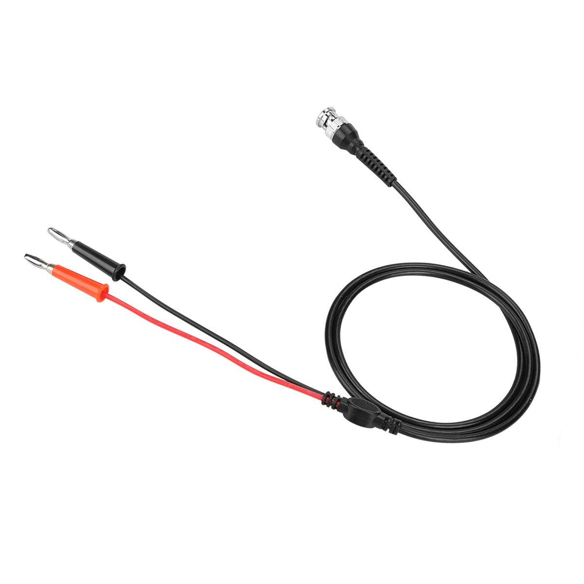 2Pcs Black Red BNC To Dual Banana Plug Connector Test Leads