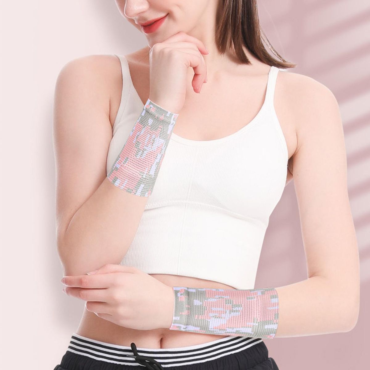 1Pc Wrist Guard Fitness Weightlifting Booster Wristband Pink