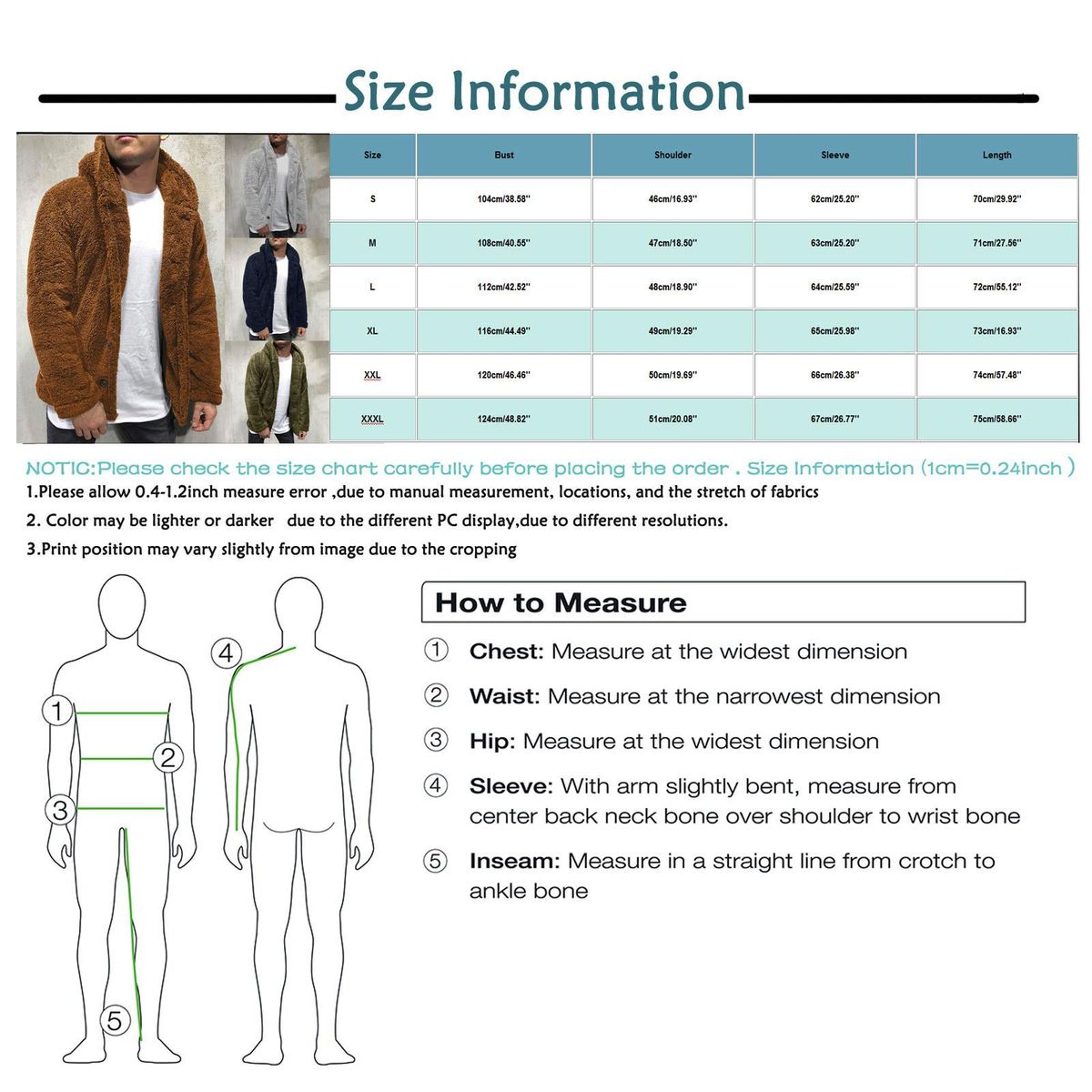 Corduroy jacket Men's thick warm windproof jacket
